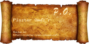 Piszter Omár névjegykártya